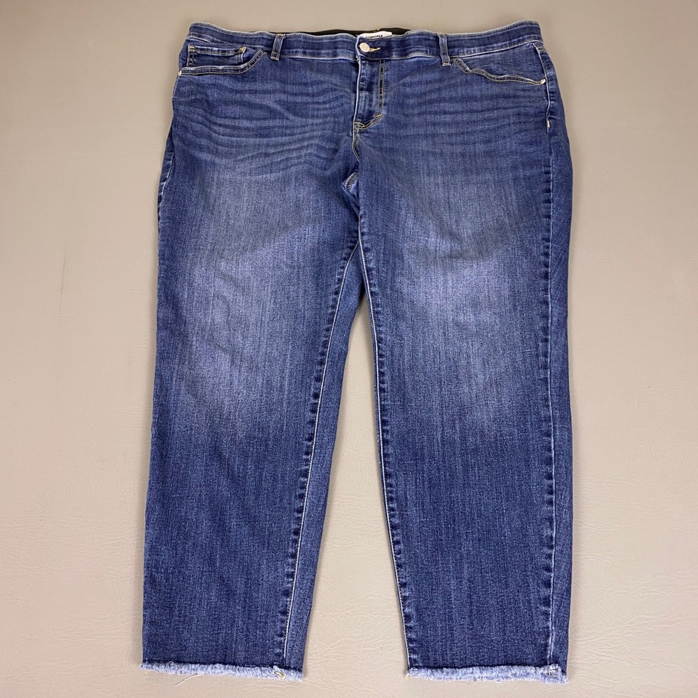 Sonoma Goods For‎ Life Skinny Jeans Women's Plus 22WS Blue Medium Wash Raw Hem